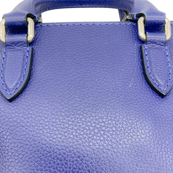 Alexander McQueen Blue Leather Mini Padlock Two Way Bag - Picture 8 of 10